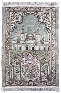 islamic thin janamaz sajjadah amn149 portable muslim prayer mat sajadah carpet chenille woven embroidered rug travel namaz area (color_03)