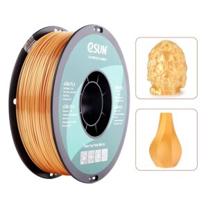 eSUN Silk PLA 3D Printer Filament, Dimensional Accuracy +/- 0.03 mm, 1 kg Spool, 1.75 mm, Gold
