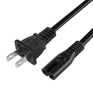 12ft 2 prong 18 awg power cord compatible with epson xp-300 xp-400 / stylus/workforce, hp officejet, hp envy series printers