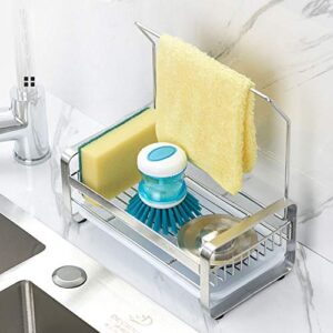 Sponge Holder - Kitchen Sink Organizer - Sink Caddy - Sink Tray - SUS304 Stainless Steel Soap Holder,9.45 x5.15 x8.1 inches,Large Size