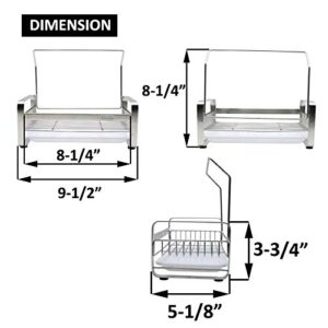 Sponge Holder - Kitchen Sink Organizer - Sink Caddy - Sink Tray - SUS304 Stainless Steel Soap Holder,9.45 x5.15 x8.1 inches,Large Size