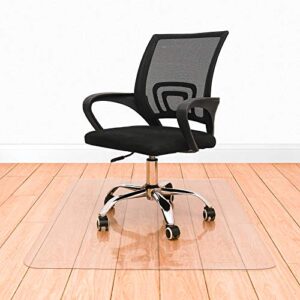 office desk chair mat for hard wood floor thick pvc matte 48" x 36",transparent sturdy chair mat