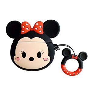 airpods case, 3d cute cartoon airpods cover minnie mouse soft silicone rechargeable headphone cases,airpods case protective silicone cover and skin for apple airpods 1/2 charging case (minine)