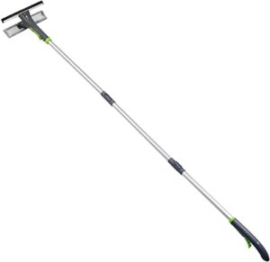 amazon basics extendable window squeegee with spray, aluminum extension pole, 49 to 69 inch