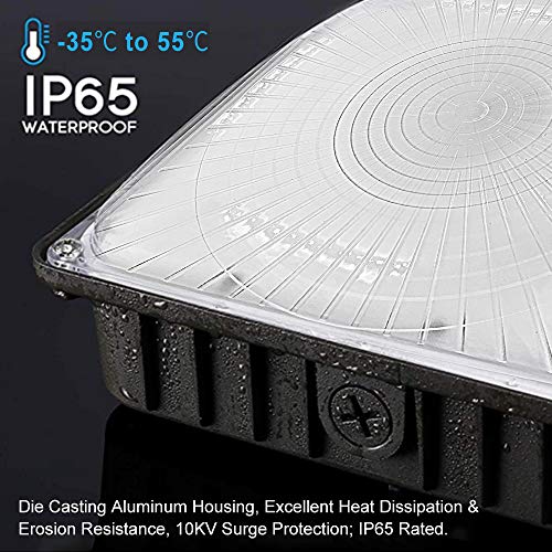 BBMI LED Canopy Light,45W (300W HPS Replacement) 5850 Lumens 5000K,100-277VAC,Outdoor Commercial Light for Gas Station and Carport Lighting,UL Listed & DLC Qualified LED Parking Garage Lights