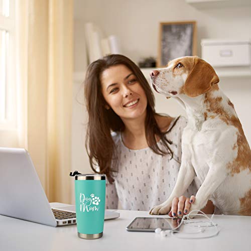 Dog Mom Tumbler- 20 oz Travel Mug for Dog Lovers Christmas Birthday Gift With Premium Sealed Lid, Stainless Steel Straw