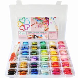 friendship bracelet string kit - 276pcs embroidery floss and accessories - labeled with thread numbers for cross stitch supplies, embroidery, cool string art- style for teen or girls