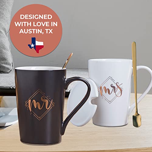 KEDRIAN Mr And Mrs Mug Set, Best Wedding Gifts For Couple Gifts For Newlyweds, Mr And Mrs Gifts, Engagement Gifts For Couples Anniversary, His And Her Gifts For Couples, Wedding Mugs, Marriage Gifts