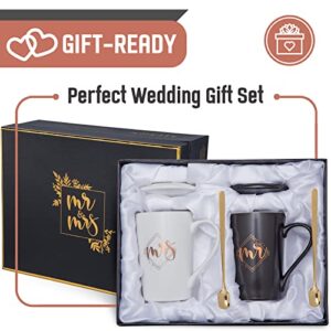 KEDRIAN Mr And Mrs Mug Set, Best Wedding Gifts For Couple Gifts For Newlyweds, Mr And Mrs Gifts, Engagement Gifts For Couples Anniversary, His And Her Gifts For Couples, Wedding Mugs, Marriage Gifts