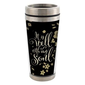 Elanze Designs It Is Well With My Soul Stainless Steel 16 oz Travel Mug with Lid