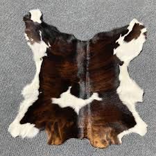 Small Tricolor Brazilian Calf Skin Calf Hide Exotic Cowhide Rug Tri Cow Hide Leather Cow Skin Area Rug Hair on - 4 ft X 3 ft Small