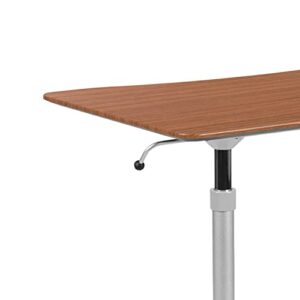 Flash Furniture Merritt Sit-Down, Stand-Up Cherry Computer Ergonomic Desk with 37.375"W Top (Adjustable Range 29" - 40.75")