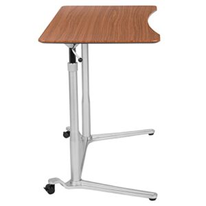 Flash Furniture Merritt Sit-Down, Stand-Up Cherry Computer Ergonomic Desk with 37.375"W Top (Adjustable Range 29" - 40.75")