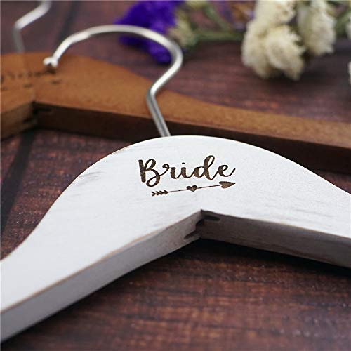 Pair of Wedding Hangers for Bride and Groom , Bridal Wedding Gift, Wood Dress Hangers