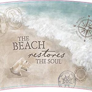 Elanze Designs The Beach Restores the Soul Stainless Steel 16 oz Travel Mug with Lid