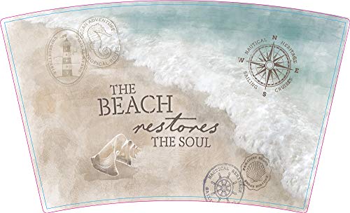 Elanze Designs The Beach Restores the Soul Stainless Steel 16 oz Travel Mug with Lid