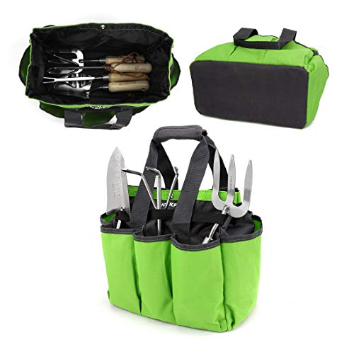 WORKPRO Garden Tool Bag, Garden Tote Storage Bag with 8 Pockets, Home Organizer for Indoor and Outdoor Gardening, Garden Tool Kit Holder (Tools NOT Included), 12" x 12" x 6", Great Gardening Gifts