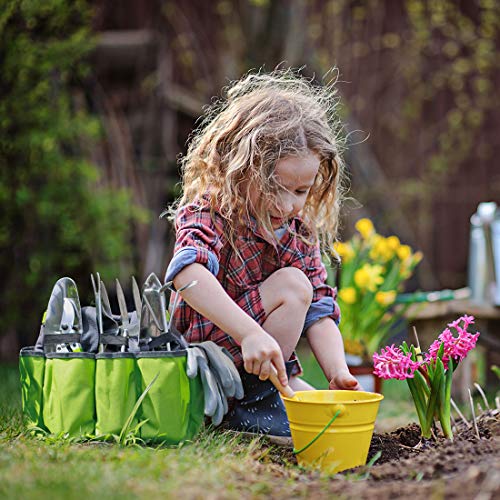 WORKPRO Garden Tool Bag, Garden Tote Storage Bag with 8 Pockets, Home Organizer for Indoor and Outdoor Gardening, Garden Tool Kit Holder (Tools NOT Included), 12" x 12" x 6", Great Gardening Gifts