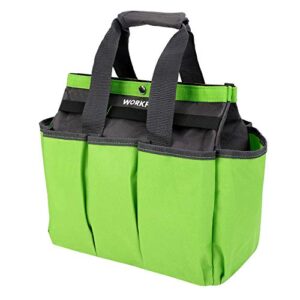 WORKPRO Garden Tool Bag, Garden Tote Storage Bag with 8 Pockets, Home Organizer for Indoor and Outdoor Gardening, Garden Tool Kit Holder (Tools NOT Included), 12" x 12" x 6", Great Gardening Gifts