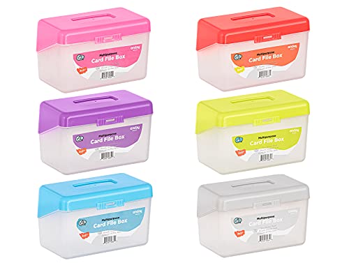 Index Card holder Case 3" X 5", ideal box card holder for Filing Notes, Addresses & Recipes. Holds Up to 250 Cards (Pack of 12) - Emraw