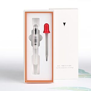 C2 Fountain Pen Fine Nib, Eyedropper Filling, Clear Transparent Acrylic, Large-Capacity Gift Set (Clear Color Only)