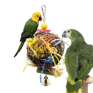 SONYANG 2 Pack Bird chew Toys Parrot Bird Foraging Toys Parrot Cage Foraging Shredder Toy for Bird Parrot African Greys Budgie Cockatiel Parakeet Lovebird Cage Toy