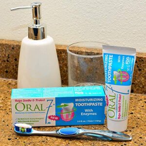 Oral7 Dry Mouth Toothpaste Containing Enzymes with Xylitol, Moisturizing and Teeth Whitening Toothpaste, Promotes Gum Health and Fresh Breath, Oral Care and Dry Mouth Products 2.5oz (2 Pack)
