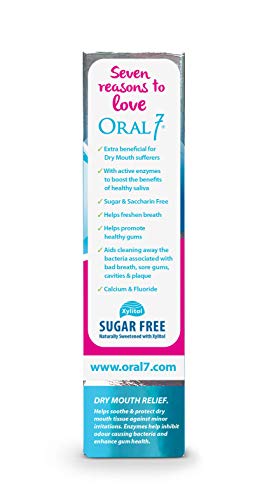 Oral7 Dry Mouth Toothpaste Containing Enzymes with Xylitol, Moisturizing and Teeth Whitening Toothpaste, Promotes Gum Health and Fresh Breath, Oral Care and Dry Mouth Products 2.5oz (2 Pack)