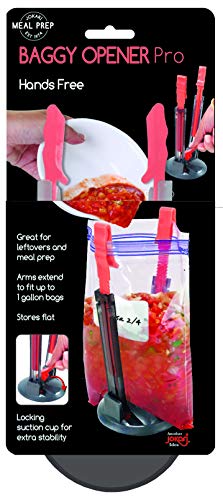 Jokari Suction Cup Fortified Baggy Rack 2 Pack For More Stability When Filling Plastic Freezer Storage Zip Lock Bags. Sturdy Clips Hold Containers Open to Pour Leftovers and Meal Prep Ingredients.