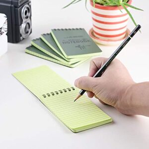 RETON 10 Pack Waterproof Notebook, 3 x 5 Inches Pocket Notepad, All-Weather Memo Pads with Top-Spiral, Tactical Steno Pads with Grid for Outdoor Activity Recording (Army Green)