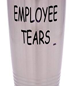 Rogue River Tactical Funny Employee Tears Large 20 Ounce Travel Tumbler Mug Cup w/Lid Sarcastic Work Gift For Boss Manager or Supervisor