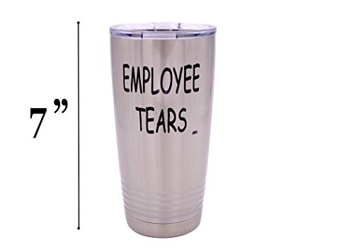 Rogue River Tactical Funny Employee Tears Large 20 Ounce Travel Tumbler Mug Cup w/Lid Sarcastic Work Gift For Boss Manager or Supervisor