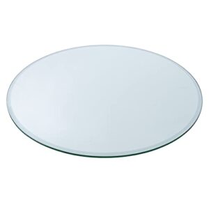 37" round clear tempered glass table top 3/8" thick flat polished edge