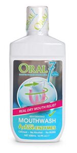 oral7 dry mouth mouthwash alcohol free oral rinse with xylitol, moisturizing mouth wash and breath freshener, promotes gum health and fresh breath, oral care and dry mouth products 500ml (2-pack)