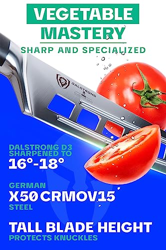 Dalstrong Vegetable Chef Knife - 8 inch - Gladiator Series Elite - Forged High Carbon German Steel - Full Tang - Black G10 Handle - w/Sheath - NSF Certified