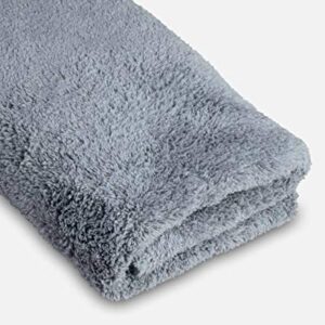 Adam's Borderless Grey Edgeless Microfiber Towel - Premium Quality 480gsm, 16 x 16 inches Plush Microfiber - Delicate Touch for The Most Delicate Surfaces (12 Pack)