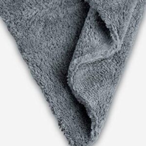 Adam's Borderless Grey Edgeless Microfiber Towel - Premium Quality 480gsm, 16 x 16 inches Plush Microfiber - Delicate Touch for The Most Delicate Surfaces (12 Pack)