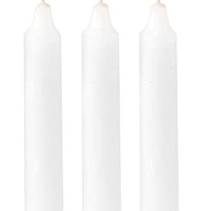Hyoola White Candles - Short Candlesticks - 6 Inch Candle Sticks (15cm) - 5 Hour Burn Time (72 Pack), European Made