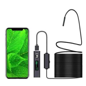 inspection camera endoscope,wireless endoscope wifi inspection camera 1200p hd borescope waterproof ip68 snake pipe camera with 8 led & 5m(16.4ft) semi-rigid cable for ios android iphone windows mac