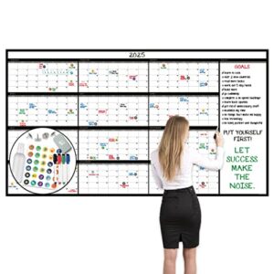 large dry erase wall calendar - 38" x 68" - undated blank 2023 reusable yearly calendar - giant whiteboard year poster - jumbo laminated 12 month office calendar (lushleaf designs)