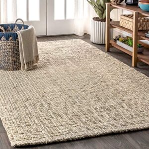 jonathan y nrf102b-8 pata hand woven chunky jute light ivory 8 ft. x 10 ft. area-rug, farmhouse, easy-cleaning, for bedroom, kitchen, living room,