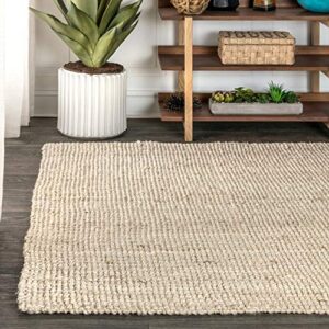 JONATHAN Y NRF102B-8 Pata Hand Woven Chunky Jute Light Ivory 8 ft. x 10 ft. Area-Rug, Farmhouse, Easy-Cleaning, for Bedroom, Kitchen, Living Room,