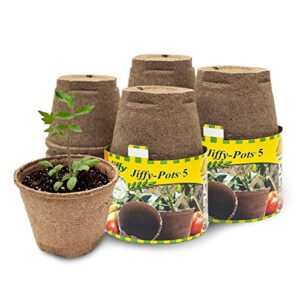 ferry morse jiffy-pots organic seed starting 5" biodegradable peat pots, 6 count, 4-pack