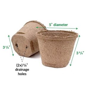 Ferry Morse Jiffy-Pots Organic Seed Starting 5" Biodegradable Peat Pots, 6 Count, 4-Pack