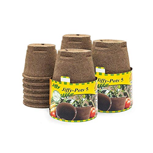 Ferry Morse Jiffy-Pots Organic Seed Starting 5" Biodegradable Peat Pots, 6 Count, 4-Pack