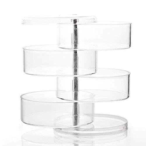 Stratalife Hair Accessories Organizer Acrylic Jewelry Organizer Hair Tie Container Small Jewelry Box 4 Layers Storage Box Hair Accessory Container Rotatable Organizer Drawer for Women Girls