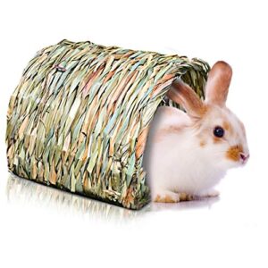 sungrow woven timothy grass tunnel for hamsters, guinea pigs, secret base for ninja training, ideal for dwarf rabbits, bearded dragons and other pocket pets, 1pc