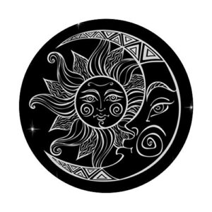 Vintage Bohemian Black base Sun and Moon in Mystical Hug PopSockets PopGrip: Swappable Grip for Phones & Tablets