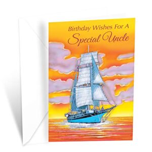 birthday card for uncle | made in america | eco-friendly | thick card stock with premium envelope 5in x 7.75in | packaged in protective mailer | prime greetings