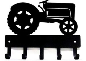 the metal peddler farm tractor #12 key rack holder for wall - 9 inch wide - made in usa; farmhouse décor, barn organizer